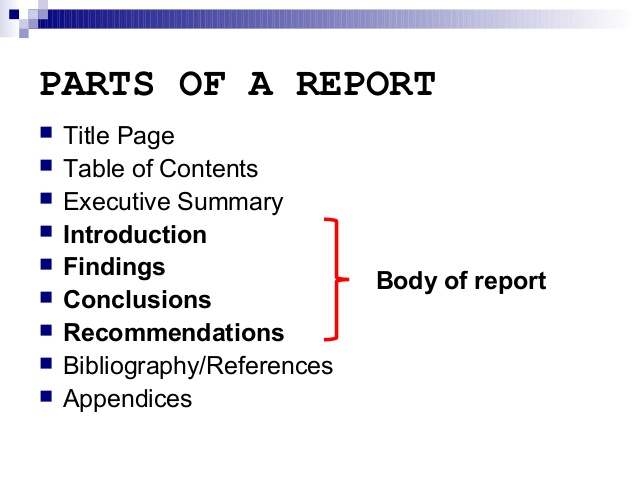 Outline for report writing