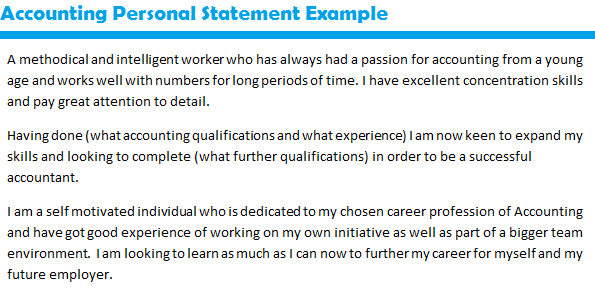 masters personal statement format