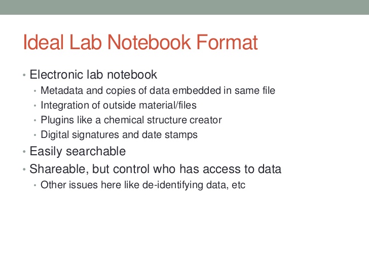 Writing the laboratory notebook